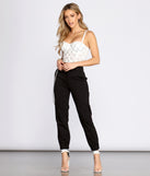 Edgy Chic Ponte Knit Joggers provides a stylish start to creating your best summer outfits of the season with on-trend details for 2023!