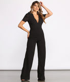 Plunging V Neck Puff Sleeve Jumpsuit will help you dress the part in stylish holiday party attire, an outfit for a New Year’s Eve party, & dressy or cocktail attire for any event.