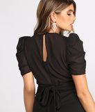 Plunging V Neck Puff Sleeve Jumpsuit is the perfect Homecoming look pick with on-trend details to make the 2023 HOCO dance your most memorable event yet!
