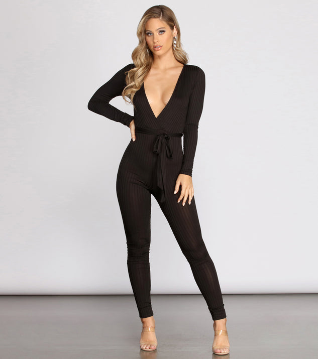 Tied With Class Ribbed Jumpsuit will help you dress the part in stylish holiday party attire, an outfit for a New Year’s Eve party, & dressy or cocktail attire for any event.