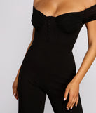 Classically Chic Off The Shoulder Jumpsuit for 2023 festival outfits, festival dress, outfits for raves, concert outfits, and/or club outfits