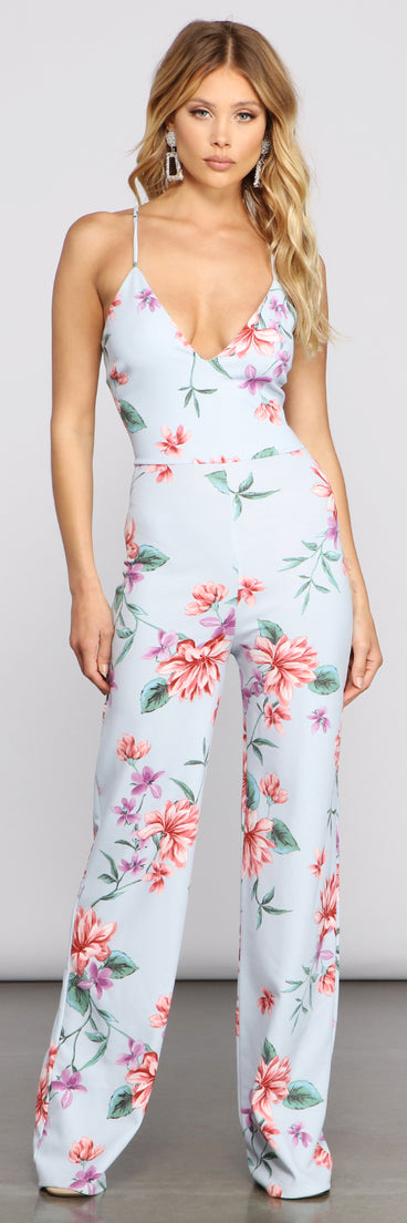 Bloom With Beauty Floral Jumpsuit provides a stylish start to creating your best summer outfits of the season with on-trend details for 2023!