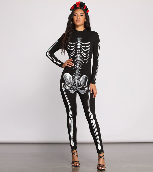 Bad to the Bone Skelton Knit Catsuit provides a stylish start to creating your best summer outfits of the season with on-trend details for 2023!