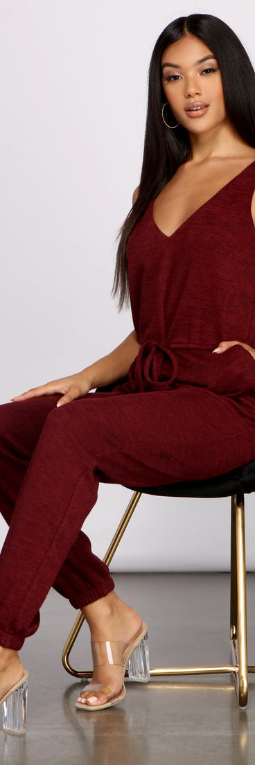 Keep It Chill Cozy Knit Jumpsuit provides a stylish start to creating your best summer outfits of the season with on-trend details for 2023!