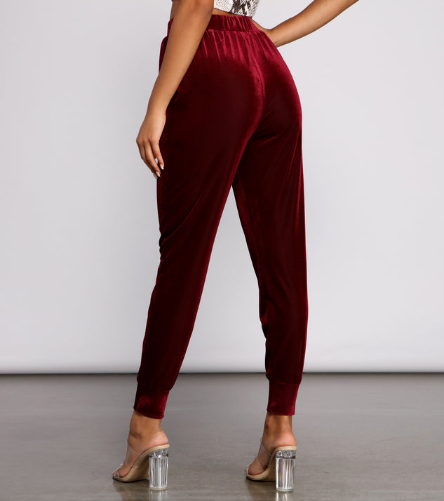 レッグウェア Wildfraulein velour sarrouel pants Elastic Waist Velour Ribbed Pants | New York & Company