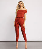 Carry On In Style Off The Shoulder Cargo Jumpsuit provides a stylish start to creating your best summer outfits of the season with on-trend details for 2023!