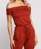 Carry On In Style Off The Shoulder Cargo Jumpsuit for 2023 festival outfits, festival dress, outfits for raves, concert outfits, and/or club outfits