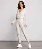 Feeling Casual Ribbed Surplice Jumpsuit provides a stylish start to creating your best summer outfits of the season with on-trend details for 2023!