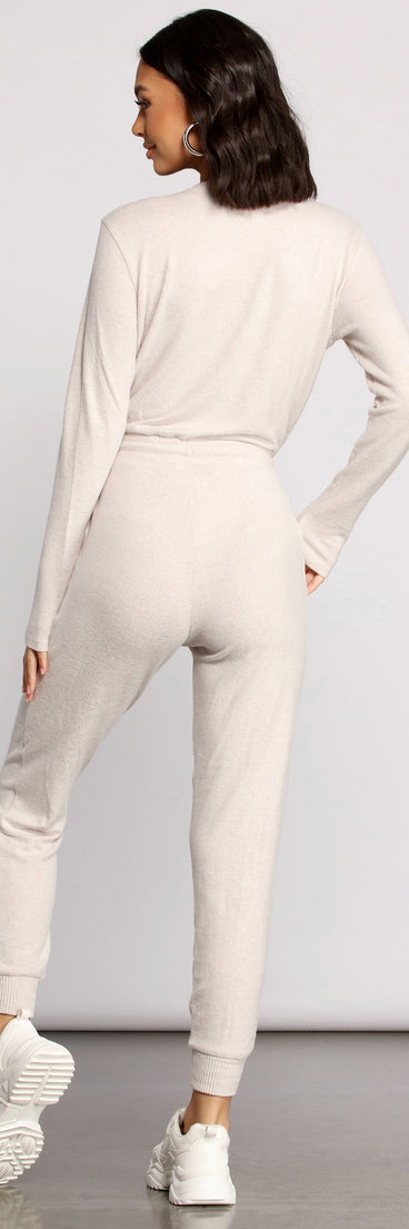 Feeling Casual Ribbed Surplice Jumpsuit provides a stylish start to creating your best summer outfits of the season with on-trend details for 2023!