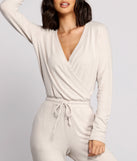 Feeling Casual Ribbed Surplice Jumpsuit for 2023 festival outfits, festival dress, outfits for raves, concert outfits, and/or club outfits