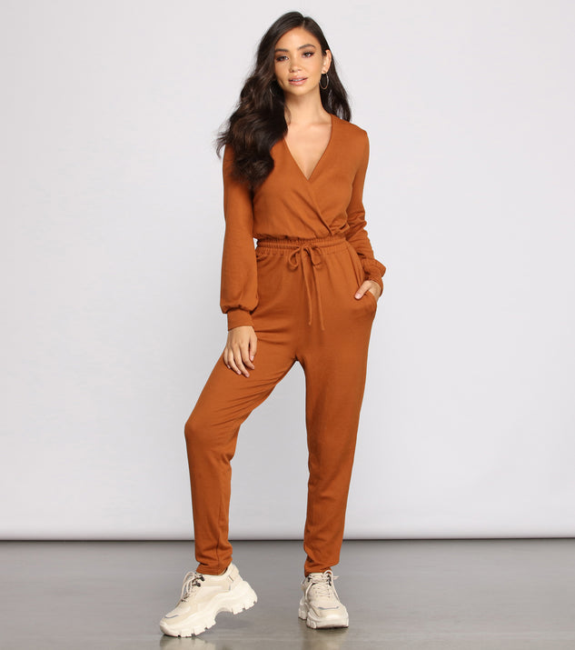 Surplice jumpsuit on sale
