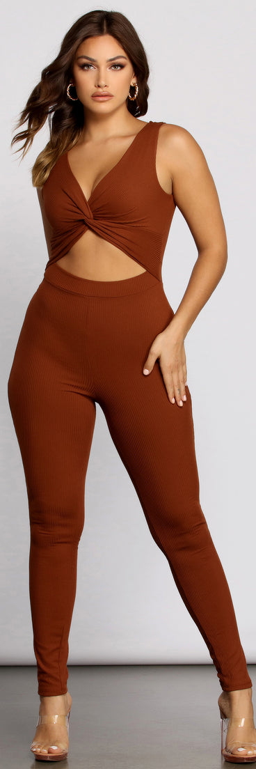 Trendy Twist Ribbed Knit Catsuit provides a stylish start to creating your best summer outfits of the season with on-trend details for 2023!