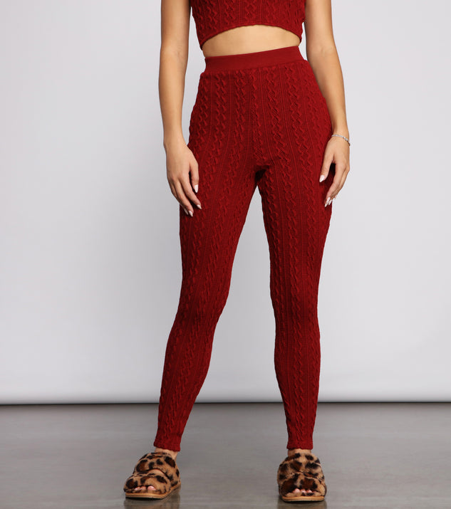Cable Knit Cutie High Waist Leggings Windsor