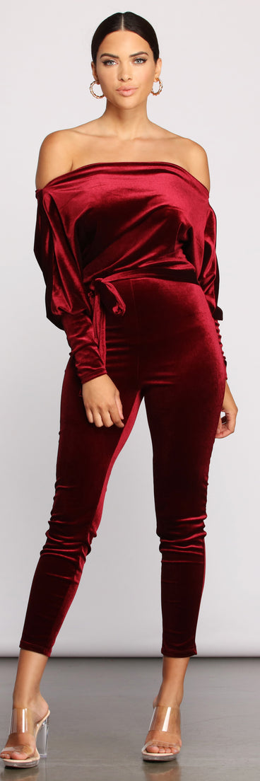 Luxe Elegance Tie Waist Velvet Catsuit provides a stylish start to creating your best summer outfits of the season with on-trend details for 2023!