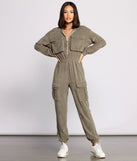 Zipped and Trendy Cargo Jumpsuit provides a stylish start to creating your best summer outfits of the season with on-trend details for 2023!