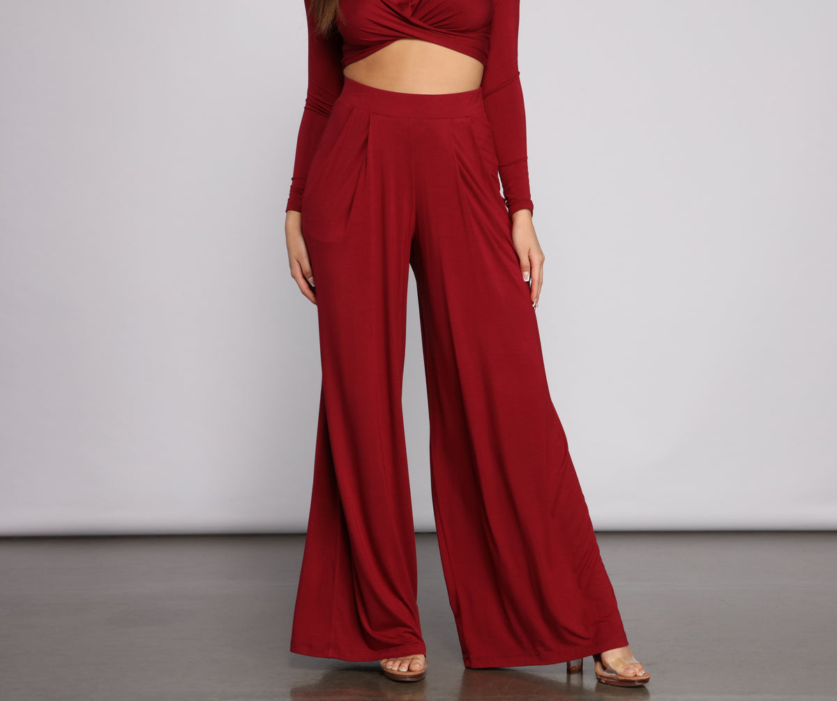 Mercedes Morin Flare Pants (Red) - Victoire Boutique - Bottoms