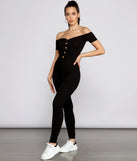 Casually Chic Off The Shoulder Catsuit for 2023 festival outfits, festival dress, outfits for raves, concert outfits, and/or club outfits
