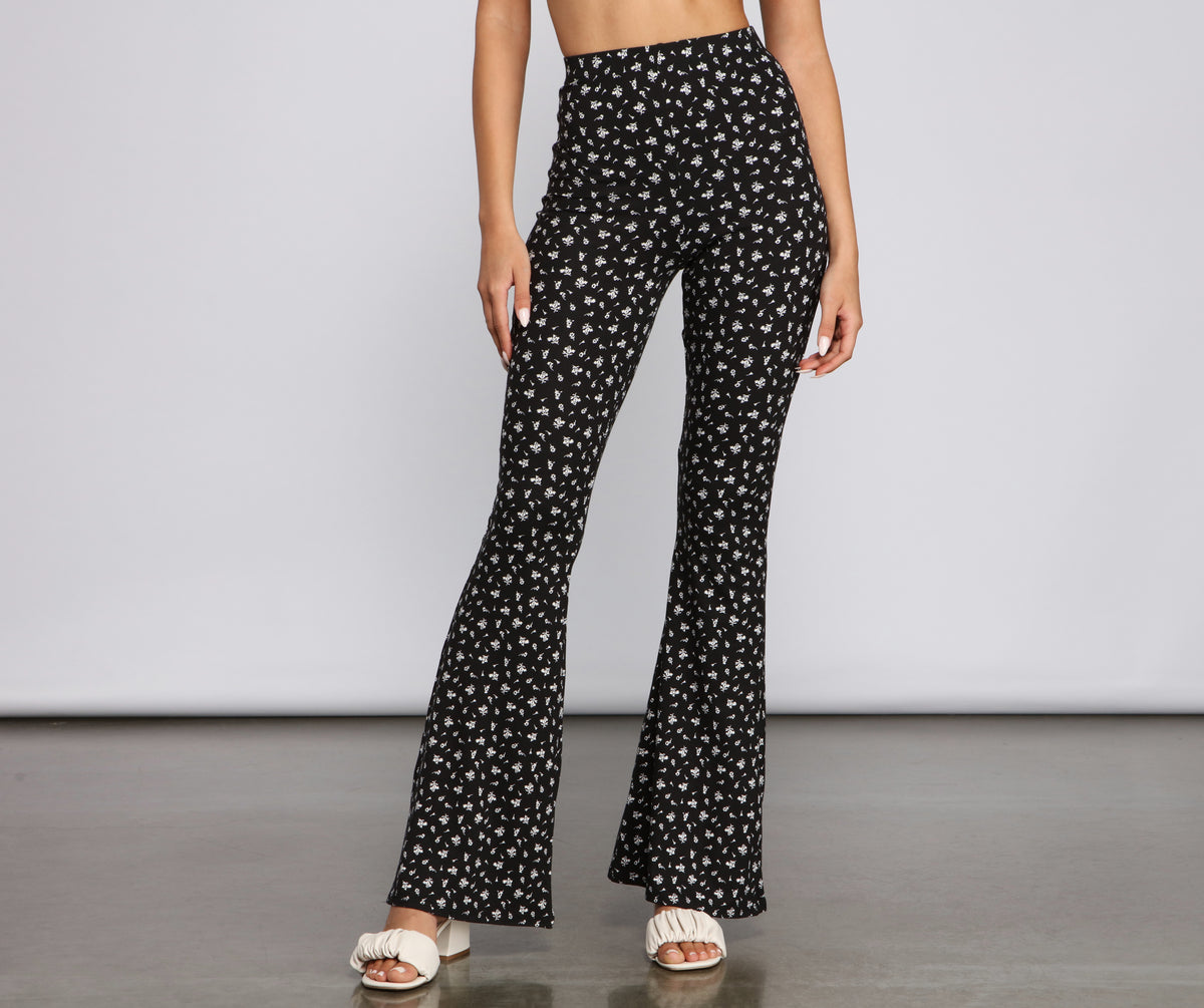 Fab And Fresh Floral Flared Pants