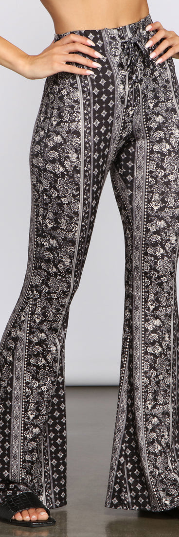 Boho Wanderer Floral Flared Pants is a trendy pick to create 2023 festival outfits, festival dresses, outfits for concerts or raves, and complete your best party outfits!