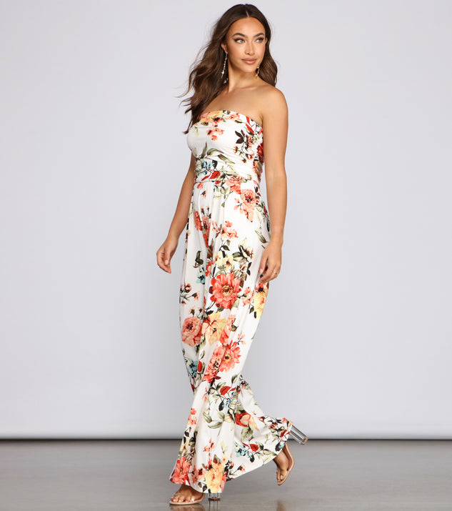 【COOR】 Sheer floral sleeveless / 追跡付 Stunning Beauty Floral Jumpsuit | Windsor