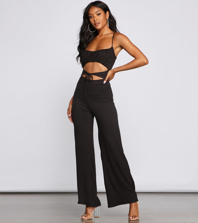 Sultry Vibes Cutout Jumpsuit is a trendy pick to create 2023 festival outfits, festival dresses, outfits for concerts or raves, and complete your best party outfits!