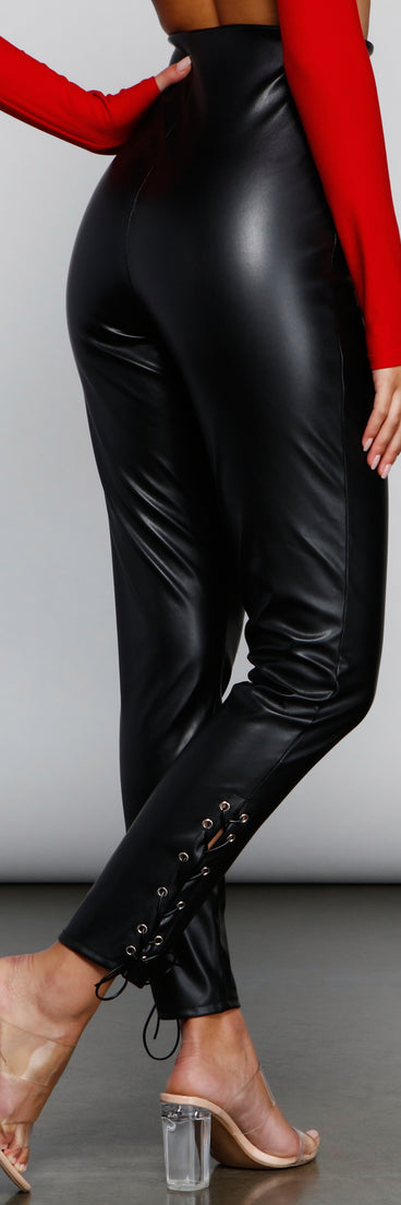 Edgy-Chic Faux Leather Leggings provides a stylish start to creating your best summer outfits of the season with on-trend details for 2023!