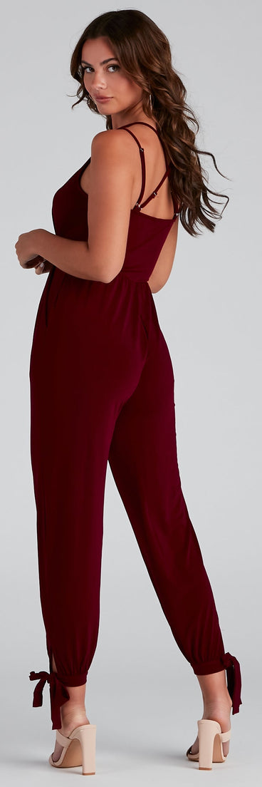 Chic Impressions Sleeveless Surplice Jumpsuit provides a stylish start to creating your best summer outfits of the season with on-trend details for 2023!