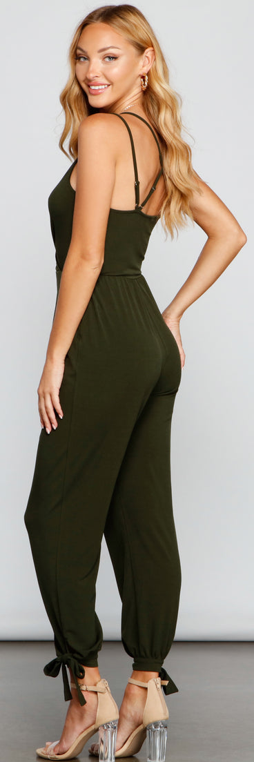 Drive Them Wild Surplice Jumpsuit provides a stylish start to creating your best summer outfits of the season with on-trend details for 2023!