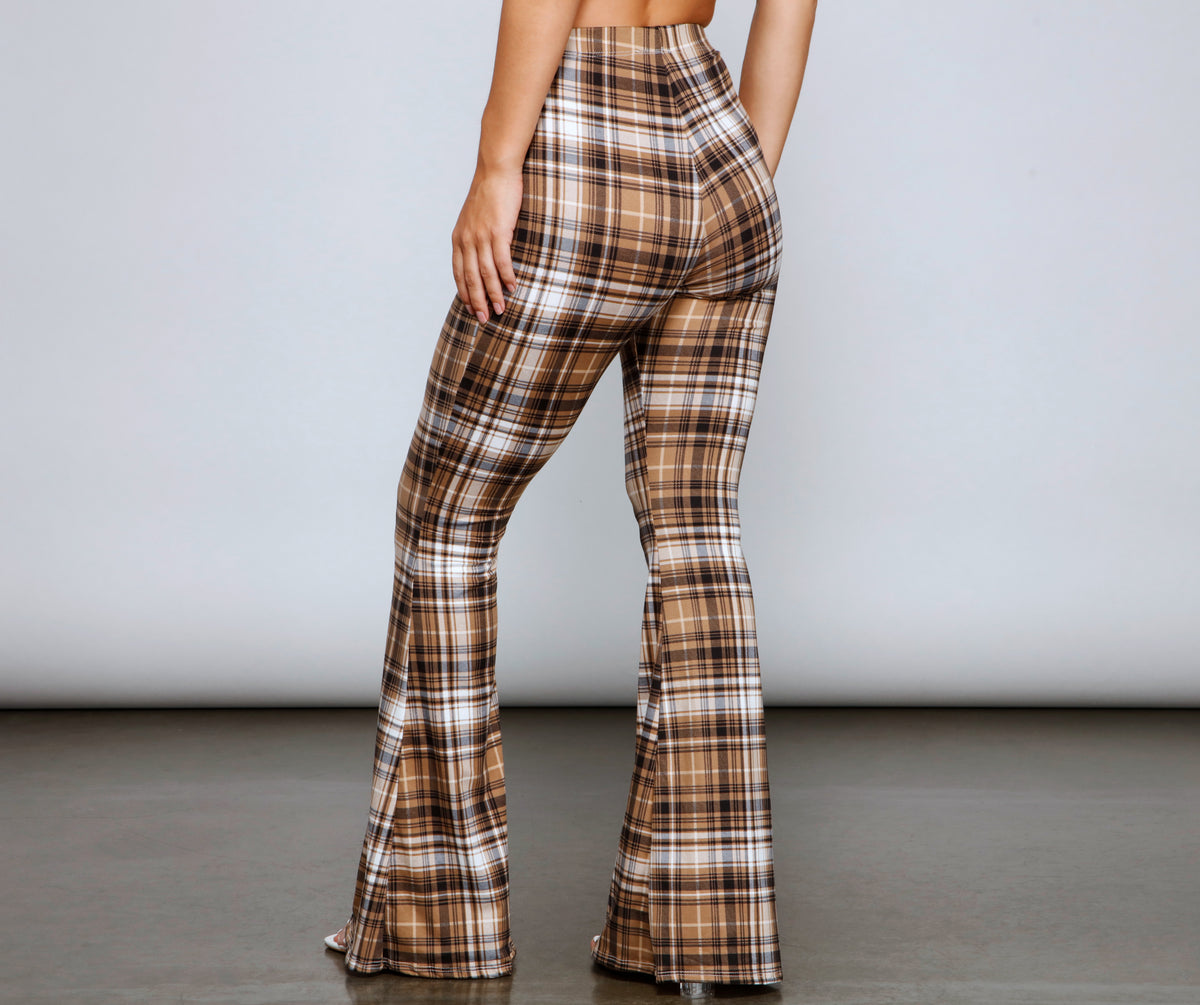 Trendy Must-Have Plaid Flare Pants & Windsor