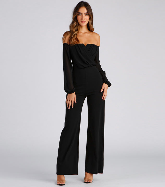Mesmerizing Off-The-Shoulder Jumpsuit provides a stylish start to creating your best summer outfits of the season with on-trend details for 2023!