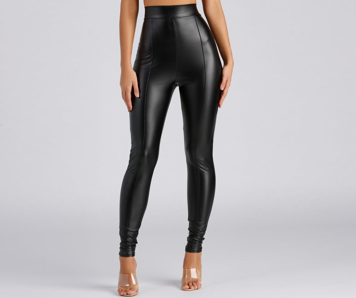 Ann Taylor The Seamed Side Zip Legging Faux Leather
