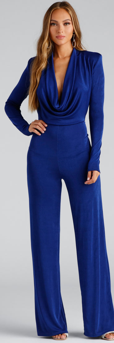 Fashion Cowl Plunge Slinky Knit Jumpsuit provides a stylish start to creating your best summer outfits of the season with on-trend details for 2023!