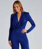 Fashion Cowl Plunge Slinky Knit Jumpsuit provides a stylish start to creating your best summer outfits of the season with on-trend details for 2023!