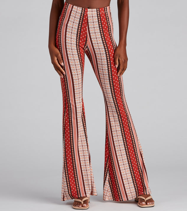 Tribal print flare pants cheap