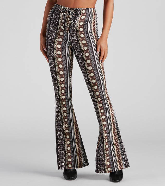 Wander Spirit Lace-Up Flare Pants provides a stylish start to creating your best summer outfits of the season with on-trend details for 2023!
