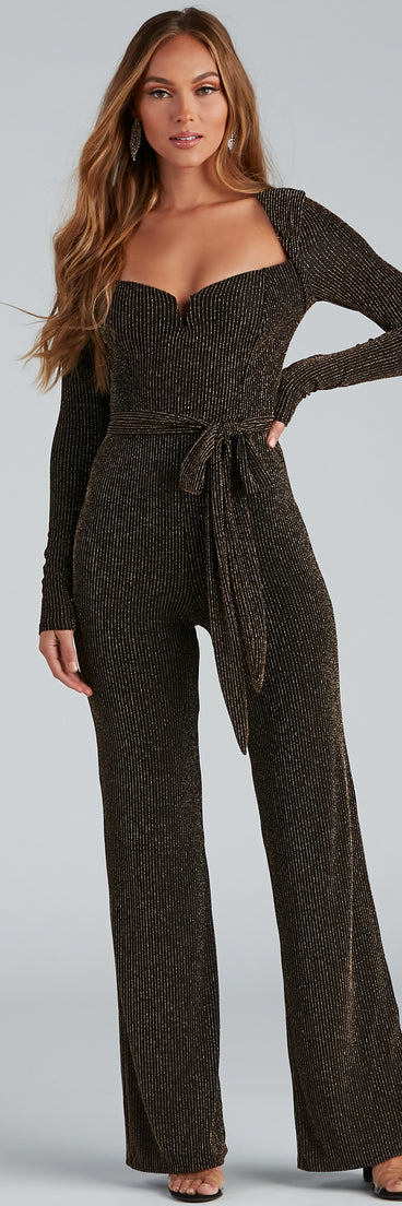 Shine In Celebration Lurex Jumpsuit provides a stylish start to creating your best summer outfits of the season with on-trend details for 2023!