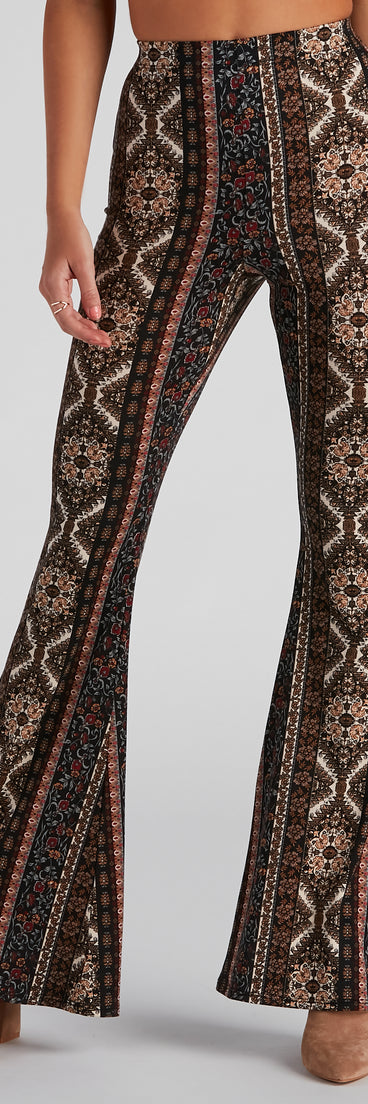 Festive Medallion Flare Pants is a trendy pick to create 2023 festival outfits, festival dresses, outfits for concerts or raves, and complete your best party outfits!