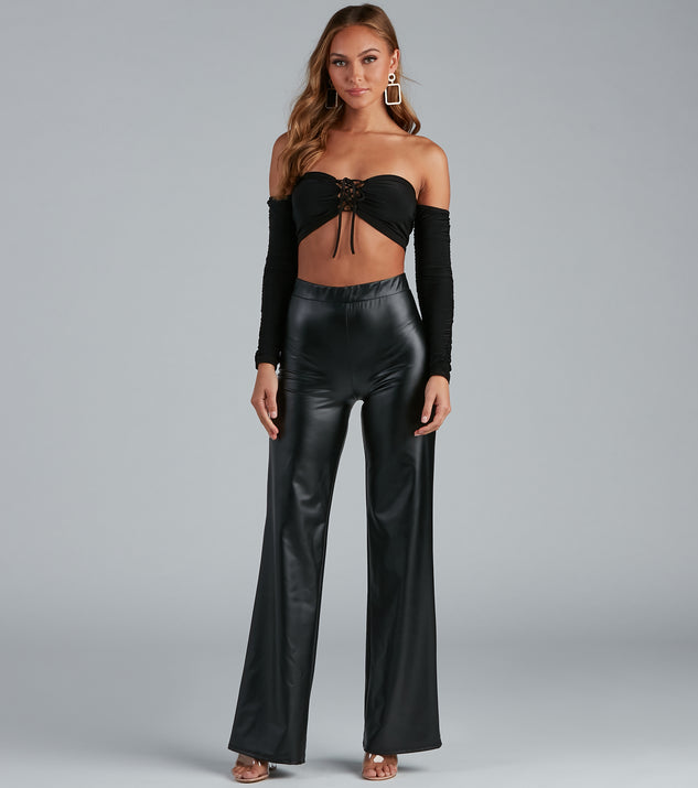 Leather Flare Pants for Women - Up to 79% off