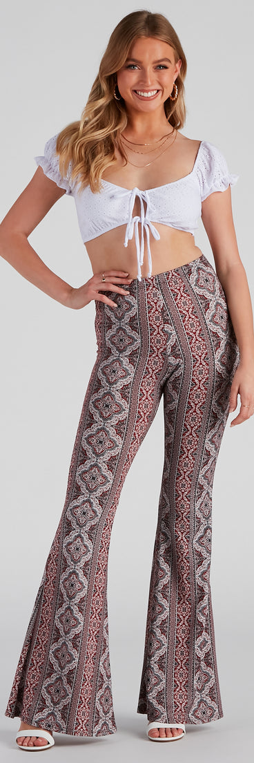 Boho Flare High Rise Pants provides a stylish start to creating your best summer outfits of the season with on-trend details for 2023!
