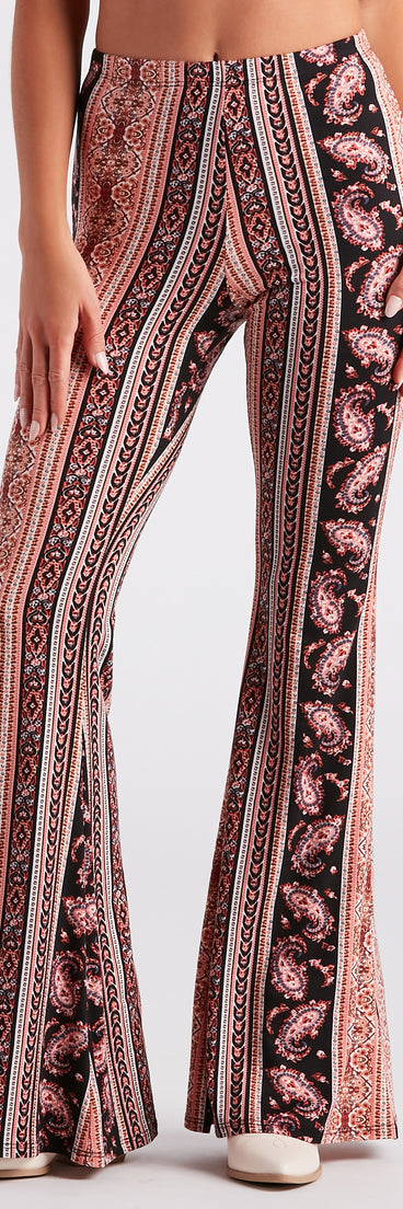 Desert Haze Paisley Flare Pants is a fire pick to create 2023 festival outfits, concert dresses, outfits for raves, or to complete your best party outfits or clubwear!