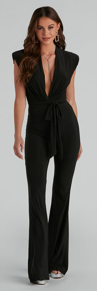 Hustle Babe Plunge Neck Jumpsuit provides a stylish start to creating your best summer outfits of the season with on-trend details for 2023!
