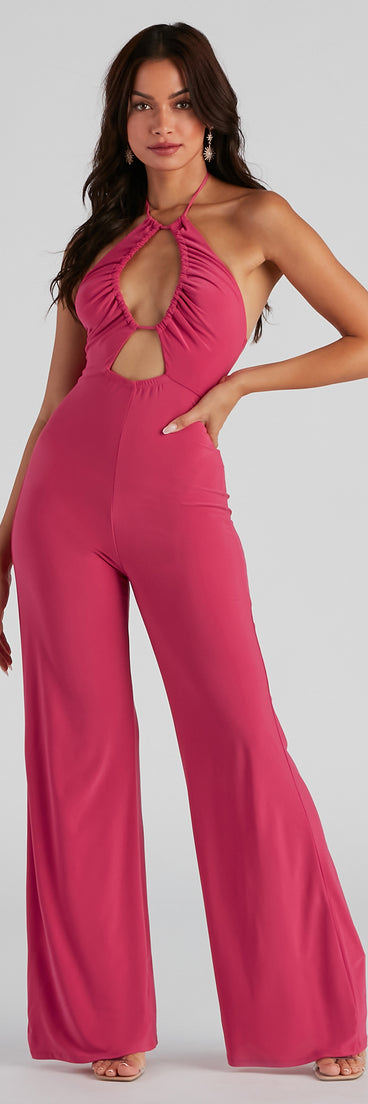 Go With The Flow Halter Jumpsuit provides a stylish start to creating your best summer outfits of the season with on-trend details for 2023!