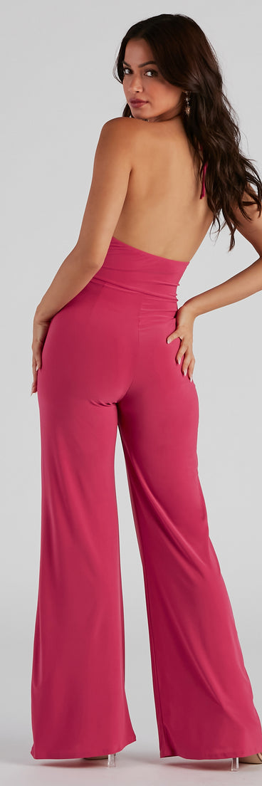 Go With The Flow Halter Jumpsuit provides a stylish start to creating your best summer outfits of the season with on-trend details for 2023!