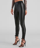 Next Level Chic Faux Leather Ruched Leggings provides a stylish start to creating your best summer outfits of the season with on-trend details for 2023!