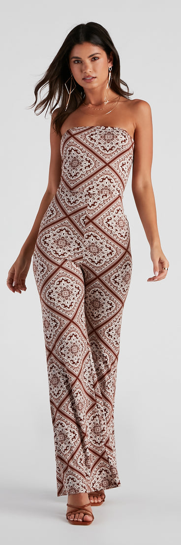 Stuck On Summer Boho Tube Jumpsuit provides a stylish start to creating your best summer outfits of the season with on-trend details for 2023!