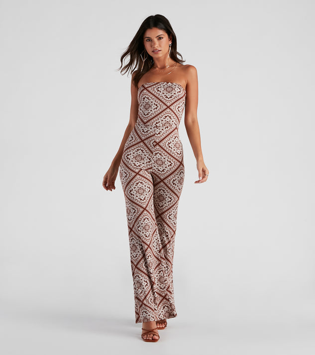 Stuck On Summer Boho Tube Jumpsuit provides a stylish start to creating your best summer outfits of the season with on-trend details for 2023!