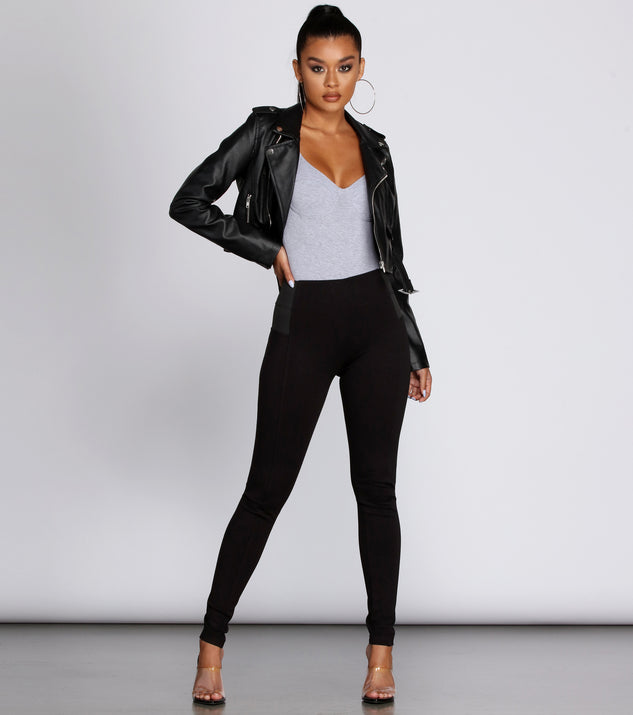 Sleek And Stylin' Ponte High-Rise Leggings provides a stylish start to creating your best summer outfits of the season with on-trend details for 2023!