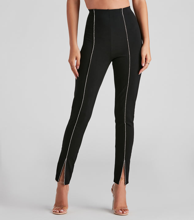 Rhinestone Chic Woven Skinny Pants | Windsor