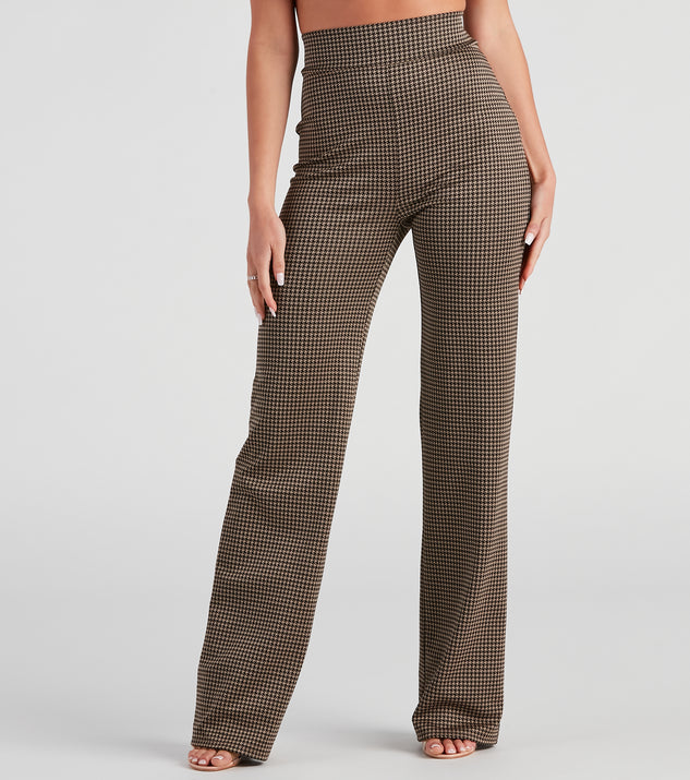 Back To Business Houndstooth Trouser Pants provides a stylish start to creating your best summer outfits of the season with on-trend details for 2023!