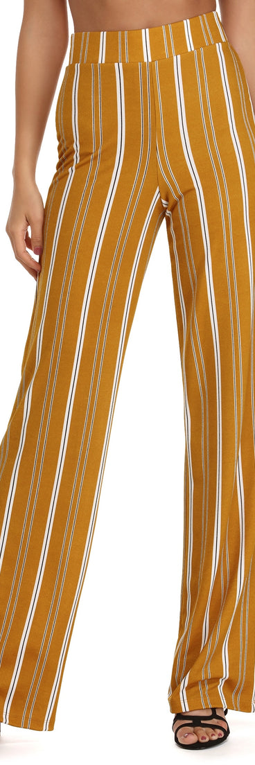 Stylish And Striped Wide Leg Pants